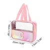Unique Bargains Women's Clear Letter C Makeup Bag Pink 1 Pc - 3 of 3