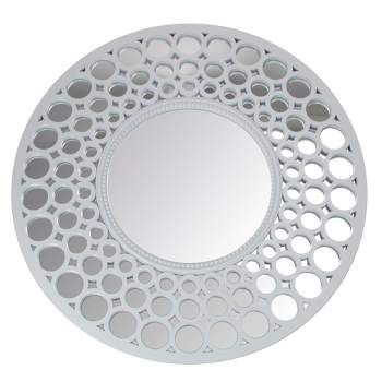 Northlight 24.75" White Cascading Circles Round Wall Mirror