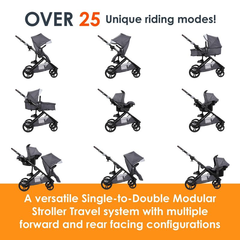 Baby Trend Morph Single to Double Modular Stroller Travel System , 4 of 26