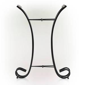 23" Iron Birdbath Stand Black - Alpine Corporation: Weather-Resistant Outdoor Decor, No Assembly Required - 1 of 3