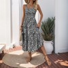 Womens Summer Maxi Dress Sleeveless Floral Spaghetti Strap Smocked Boho Beach Long Dress - 3 of 4