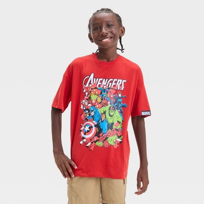 Boys' Marvel Comics Red Short Sleeve T-Shirt - Red M