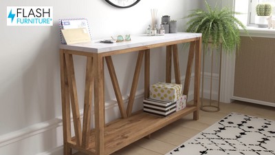 Charlotte Black and Walnut 52" Farmhouse Console Table
