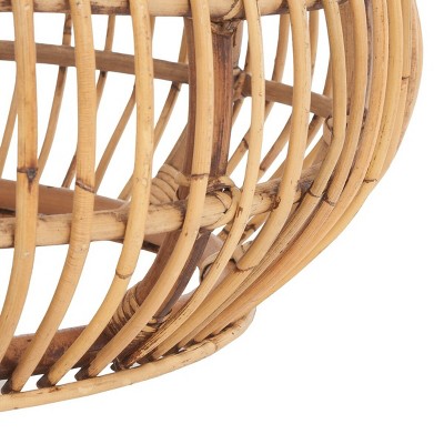 Jacynda Round Honey Brown Rattan Storage Ottoman