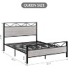Bed Frame with Headboard, Platform Bed Frame with Heavy Duty Metal Slat Support, Noise Free Design, Easy to Assemble, Brown - 2 of 4