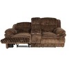Vynxaria Contemporary Chocolate Fur-Like Corduroy Motion Loveseat w/Console (Cup Holders), Storage Drawer, Pillow-Top Arms - 3 of 4