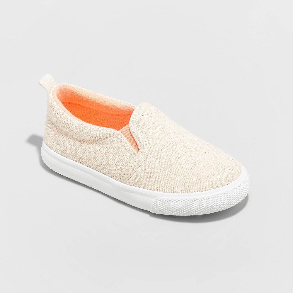 Toddler Girls' Alexus Slip-On Sneakers - Cat & Jack™ Off White/Coral 9T