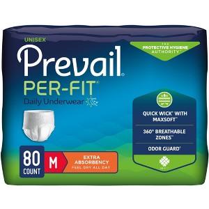 Prevail Per-Fit Unisex Adult Incontinence Underwear, Pull On with Tear Away Seams, Extra Absorbency - 1 of 2