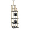 vidaXL Cat Tree Dark Grey Engineered wood, plush, sisal Large Durable - 3 of 4