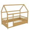 Kumasinova Solid Wood Twin/Full Bed Frame,Kids Floor Bed with Safety Rails,Twin/Full Size Bed Frame with House Roof Design,Bed Frames for Children - 4 of 4