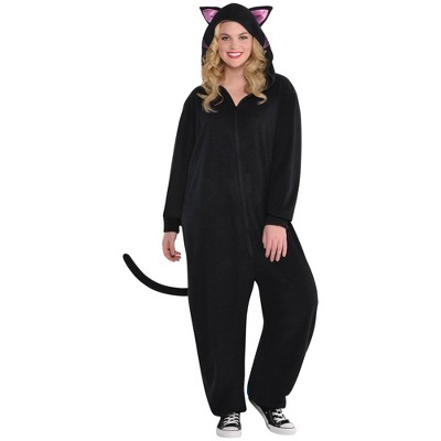 Adult Black Cat Zipster Halloween Costume XXXL