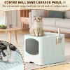 LunaLulinlk blue Extra-large foldable cat litter box with litter scoop, - 4 of 4