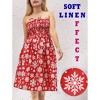 HAPPY BAY Women's Beach A line Slit Mini Dress Ruched Tube Top Evening Party Short Strapless Casual Christmas Tree Dress for Women - 2 of 4