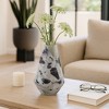Glass Vase for Living Room Decor - Flower Vase with Abstract Design - Perfect Decorative Accent for Home, Office, and Bedroom Decor - 11" White - 3 of 4