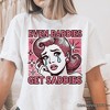 Even Baddies Get Saddies T-Shirt, Retro Crying Girl Pop Art White Tee for Stylish and Emotional Women| OrnamentallyYou - 4 of 4