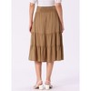 INSPIRE CHIC Women's Smocked Lace-Up Tiered Pleated Midi Renaissance Skirt - 3 of 4