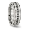 Chisel Stainless Steel Brushed and Polished Black CZ 6.5mm Band Ring - 4 of 4