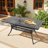 58.27" L x 34.65" W Rectangular Cast Aluminum Patio Table with 1.88" Umbrella Hole - 2 of 4