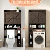 Vipbear Toilet Storage Cabinet with Barn Doors, Bathroom Organizer Shelf, Tall Bathroom Storage Cabinet with Toilet Paper Holder - 3 of 4