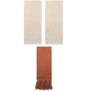 REGALWOVEN 3 Packs Solid Cotton Absorbent Soft Bathroom Hand Towel 14" x 30" - 1 of 4