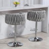 PAGED Bar Height Stools Set of 2, Modern Velvet Counter Stool Chair with Hand-wave Back and Golden Base for Bar, Kitchen - 2 of 4