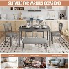 Zevemomo 6-Piece Wooden Dining Table Set, Including 1 Dining Table, 4 Upholstered Chairs and 1 Bench,for Dining Room & Kitchen, Grey - 3 of 4