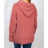 Women's Fuzzy Knit Hoodie - White Birch - 3 of 3