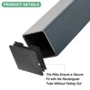Unique Bargains Square Chair Leg Bar Stool Plastic Hole Plug Tubing End Caps Black - 2 of 4