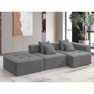 NicBex Couches for Living Room 105" L Shape Sectional Sofa Couch Corduroy Free Combination Upholstered Sleeper Couch Set, No Assembly Required