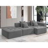 Okak105.5" L-Shaped Modular Convertible Sectional Sofa Modern Corduroy Upholstered Floor Couch 3PC Free Combination for Living Room,Apartment, Gray - 3 of 4