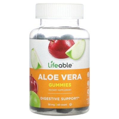 Lifeable Aloe Vera Supplement Gummies for Adults - 50 mg - Great Tasting Natural Flavored Gummy - Gluten Free, Vegan, Non-GMO Chewable - for Adults,