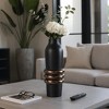 Decorative Two Tone Vase with Ring Detail - Stylish Flower Vase for Bedroom, Office Styling, and House Decor - Sculptural Home Decor - 3 of 4