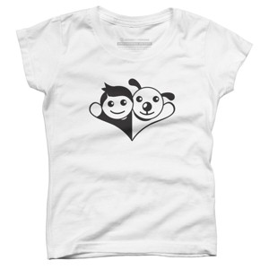 Girl's Design By Humans Doggy Friend By graphicganga T-Shirt - 1 of 3
