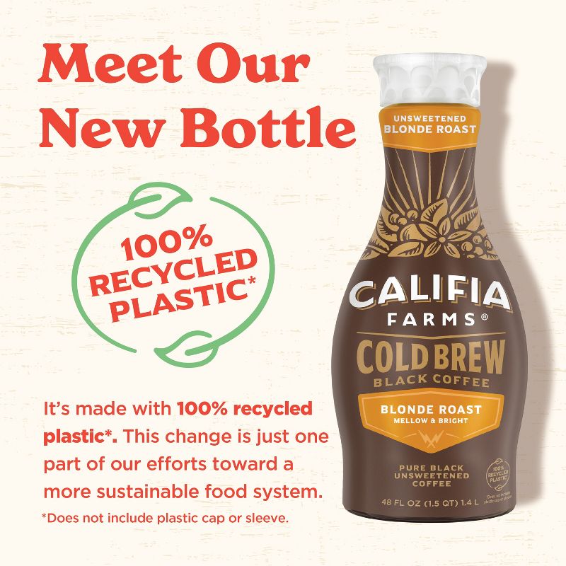 Califia Farms Pure Black Blonde Roast Cold Brew Coffee - 48 fl oz, 2 of 8