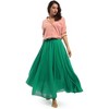 Women's Bohemian Cotton Linen Maxi Skirt - Long Flowy Casual for Summer Beach Holiday Grass Green - 2 of 4