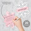 Big Dot of Happiness Pink Winter Wonderland - Wish Card Holiday Snowflake Birthday Party Baby Shower Activities - Shaped Advice Cards Game - Set of 20 - 2 of 4