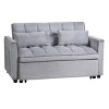 INFURNIC Sofas 3 in 1 Convertible Sleeper Pull Out Loveseat with Adjustable Backrest Velvet Pockets for Living Room, Grey, 52.75"*33.46"*31.1" - 3 of 4