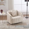 40.35"W Oversized Velvet 360° Swivel Accent Barrel Chair with 3 Pillows, Pumpkin-Shape Club Armchair for Living Room, Office - ModernLuxe - 4 of 4