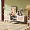 GALAXHERO TV Stand for 65 Inch TV, Mid Century Modern Entainment Center, Boho TV Console with Storage Shelf 2 Cabinets for Bedroom Living Room - 3 of 4