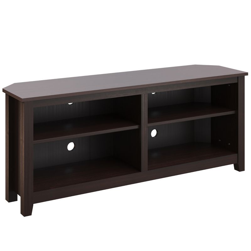 Entertainment Center - TV Stand Supports up to 65-inch TVs - Traditional Design with 4 Cubbies and 2 Shelves by Lavish Home (Espresso), 2 of 8