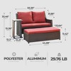 Four Seasons Courtyard Redington All-Weather Chic 3 Piece Outdoor Patio Seating Furniture Set with Cushioned Loveseat, Side Table, and Ottoman, Red - 3 of 4