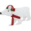 Northlight Lighted 2D Glittered Polar Bear Outdoor Christmas Decoration - 18.5" - Clear Lights - 3 of 4