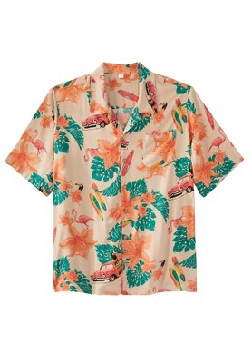 KingSize KS Island Printed Rayon Short-Sleeve Shirt