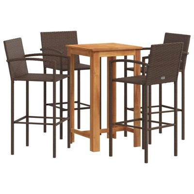 vidaXL Garden Bar Set Brown - 4
