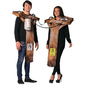 Imposta Costumes Adult Electric Utility Poles Couples' Costume Bodysuits One Size - 1 of 1