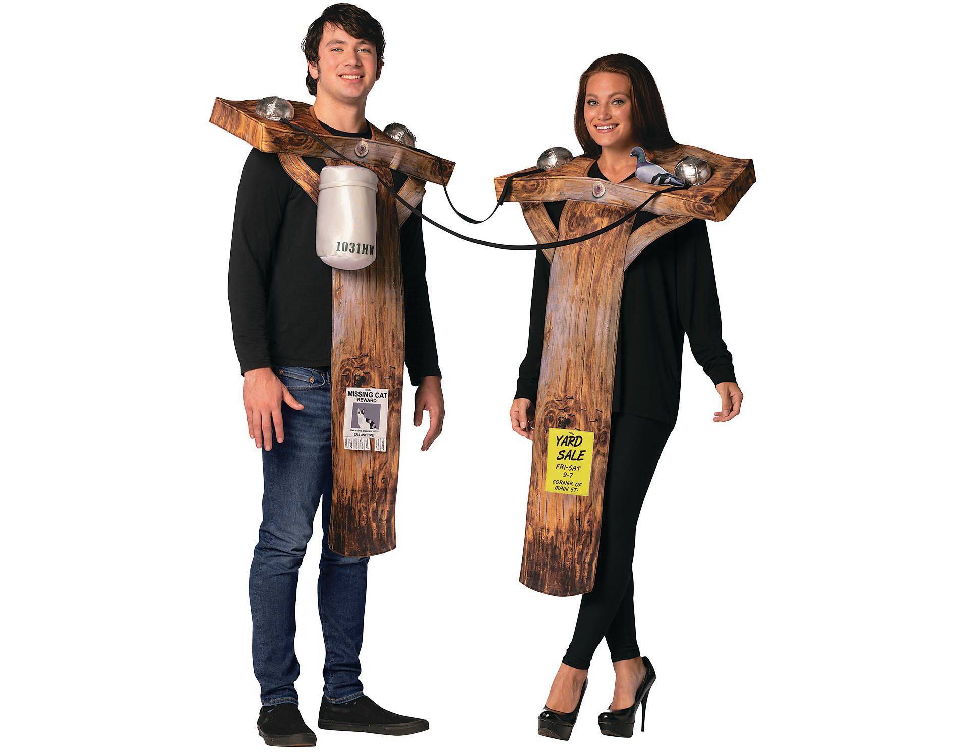 Imposta Costumes Adult Electric Utility Poles Couples' Costume Bodysuits One Size