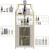 Corner Bar Cabinet with Glass Holder, Industrial Wine Cabinet with Adjustable Shelf, Liquor Cabinet Bar Cabinet, Corner Display Cabinet - 3 of 4