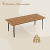Costway 86.5-Inch Outdoor Dining Table with Acacia Wood Tabletop & Metal Legs Umbrella Hole - 3 of 4