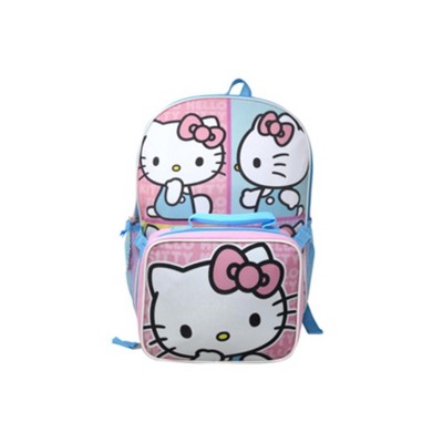 Hello Kitty 16" Pink Backpack with Rectangular Lunch Bag