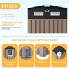 10x12 FT Outdoor Storage Shed, Metal Garden Tool Shed with Updated Frame Structure, Lockable Doors and Windows, Ideal for Backyard Garden Lawn, Brown - 4 of 4